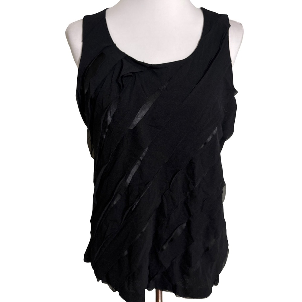 Chico's Black Sleeveless Textured Blouse